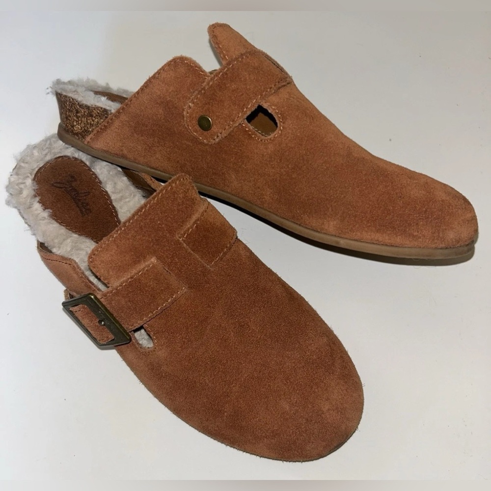 Zodiac Women’s Sz 8 EU38 Suede Brown Leather Mules Flats